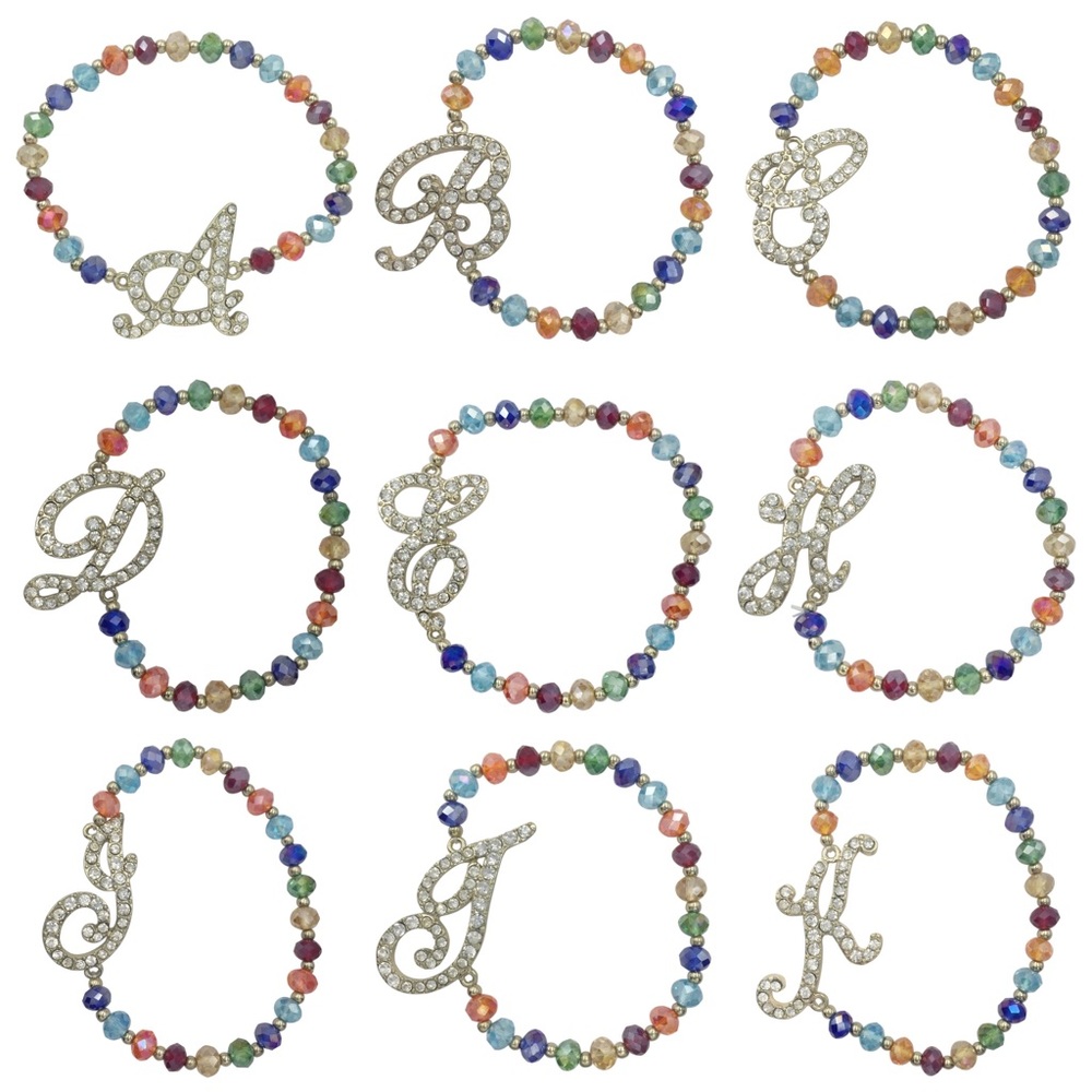 🍀 Initial Monogram Stretch Bracelet